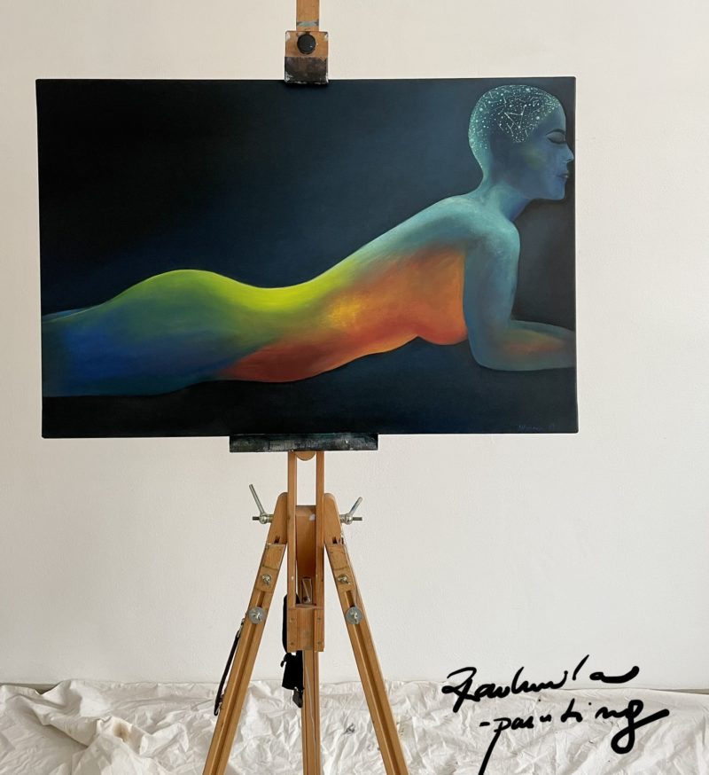 Radmila painting - Kybernetická žena